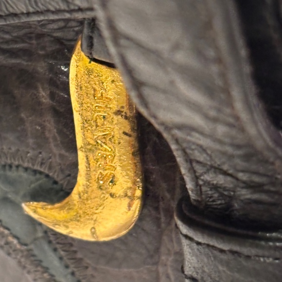 SHARIF Handbag Green Purple & Red Embossed Leather Full Zip - Picture 5 of 14